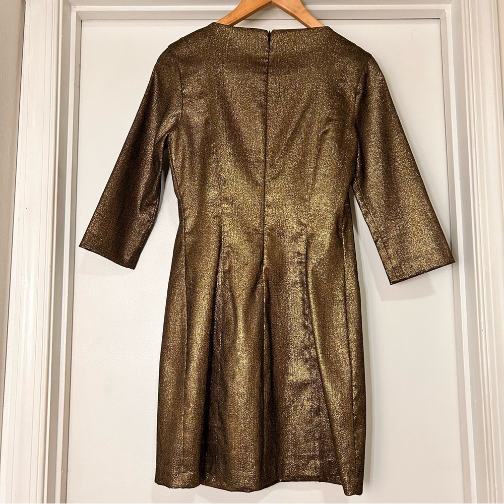 Zara Trafaluc Collection Metallic Gold Dress - Size Medium - Picture 3 of 11